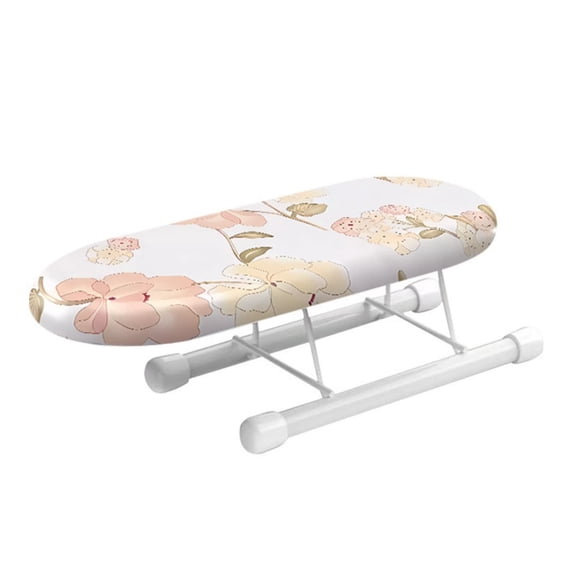 HUJHKIO Mini Ironing Board Portable, Foldable Small Ironing Board with Cover for Travel, Compact Ironing Mat for Small Spaces & Business Trips, Washable Ironing Board for Precision Pressing, Pink