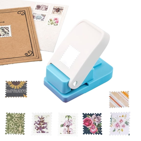 HUJTYs Stamp Puncher 3.62inch Large Rectangular Postage Stamp Punch |Stamp Hole Puncher| Lever Action Paper Punches for Crafting Scrapbooking DIY Card Making Arts Crafts Supplies