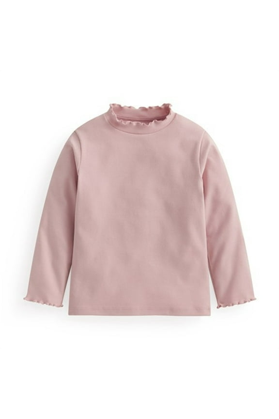 2-14 T Toddler Baby Girls Thermal Underwear Soft Comfy Long Sleeve Layering Tops Children Fall Winter Base Layer Shirt