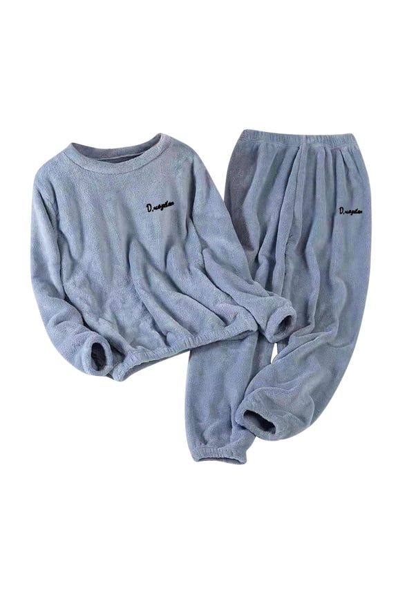 2 PC Pj Sets for Woman Fuzzy Fleece Cozy Pullover with Pants Pajama Set Sleepwear Shaggy Winter Loungewear Clothes