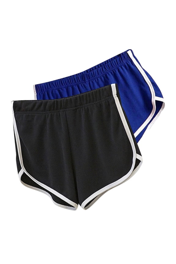2 Pack Women's Athletic Shorts Elastic Waist Running Sweat Shorts Workout Active Dance Yoga Shorts Summer Hot Pants