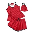 thumbnail image 1 of HUJlwoi 4 Piece Pajama Sets for Women Summer Printed Cami Tops Lounge Pj Sets with Scrunchies Ladies Sleepwear Outfits, 1 of 7