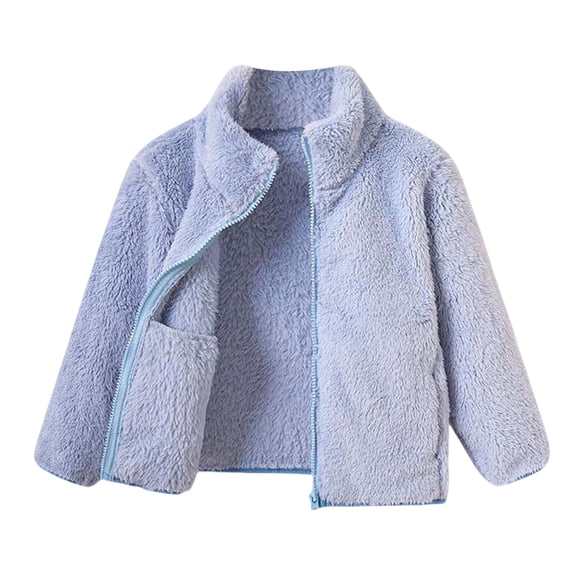 HUJlwoi Baby Warm Jacket Fuzzy Fleece Long Sleeve Coats Unisex Infant Toddlers Zip Up Thermal Winter Outerwear with Pockets