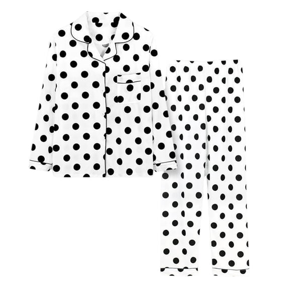 HUJlwoi Button down Pajama Sets for Women Printed Pocket Pj Sets Long Sleeve Spring Fall V-Neck Loungewear Basic Classic Sleepwear