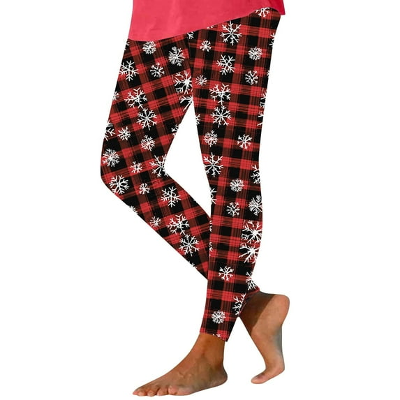 HUJlwoi Christmas Yoga Pants Women Lightweight Printed Elastic Waist Comfy Leggings Trendy Workout Tights Winter Outfits