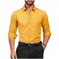 thumbnail image 1 of HUJlwoi Dress Shirts for Men Button Down Long Sleeve Stretch Shirt Regular Fit Formal Business Work Outfits with Pocket, 1 of 6
