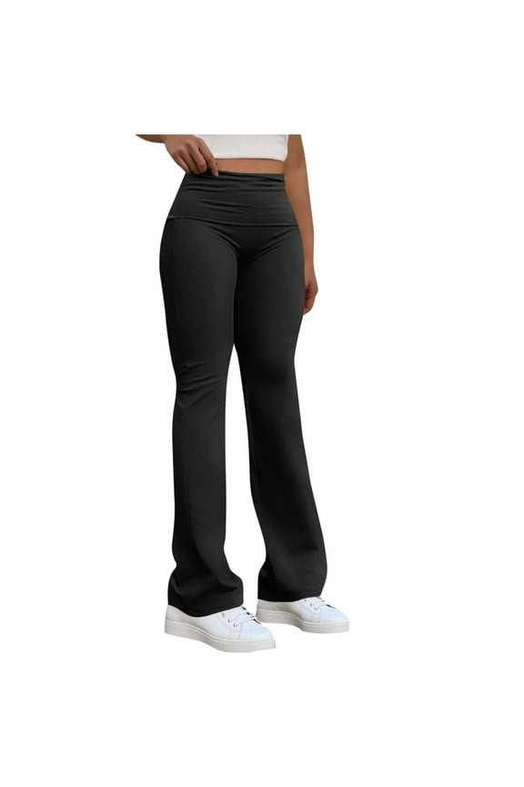 Flare Leggings for Women High Waist Butt Lifting Soft Yoga Pants Casual Stretchy Trousers Comfortable Trendy Tights