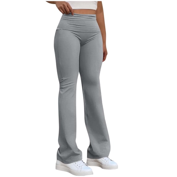 HUJlwoi Flare Leggings for Women High Waist Butt Lifting Soft Yoga Pants Casual Stretchy Trousers Comfortable Trendy Tights