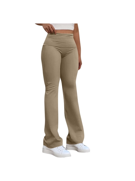 Flare Leggings for Women High Waist Butt Lifting Soft Yoga Pants Casual Stretchy Trousers Comfortable Trendy Tights