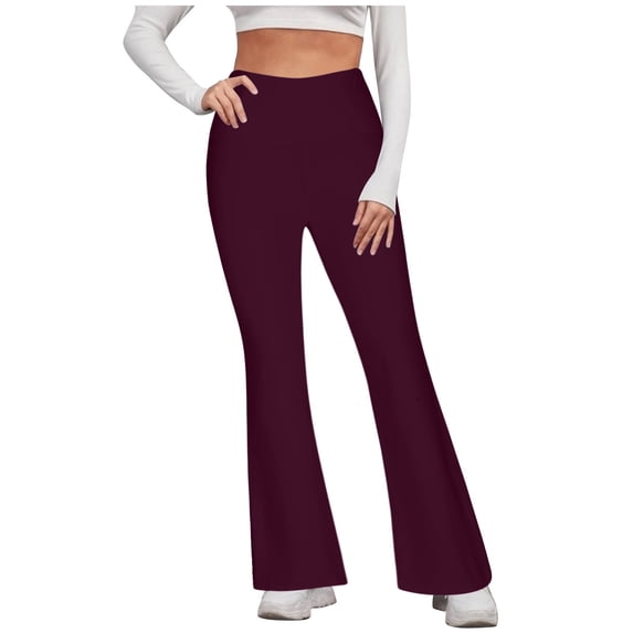 HUJlwoi Flare Leggings for Women Lightweight High Waist Butt Lifting Soft Yoga Pants Comfy Gym Athletic Bell Bottom Tights
