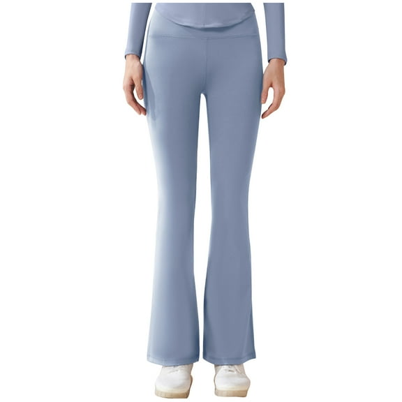 HUJlwoi Flare Leggings for Women Soft Slim Fit High Waisted Yoga Pants Cycling Running Workout Bootcut Trousers Trendy Outfit