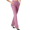 thumbnail image 1 of HUJlwoi Flare Pants for Women Lightweight Pleated Slim Fit Dress Pants with Pockets Business Office Casual Trendy Slacks, 1 of 6
