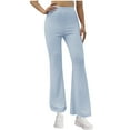 thumbnail image 1 of HUJlwoi Flare Yoga Pants for Women Ribbed Knit High Waist Fitting Bootcut Leggings Gym Workout Comfy Bell Bottom Pants, 1 of 6