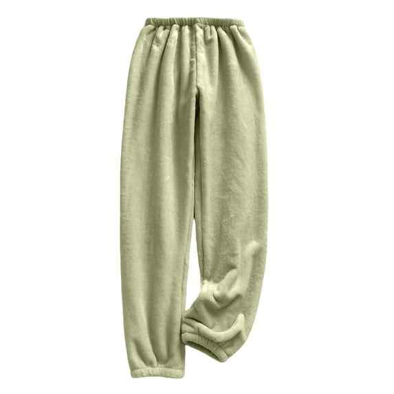 HUJlwoi Fuzzy Pajama Pants for Women Comfy Warm Fleece Lounge Sleepwear Cinch Bottom Pants Soft Fluffy Winter Pj Bottoms