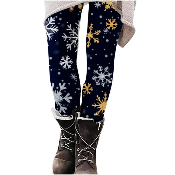 HUJlwoi High Waisted Leggings for Women Christmas Printed Stretchy Soft Yoga Pants Trendy Comfy Workout Running Tights