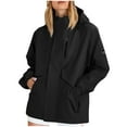 thumbnail image 1 of HUJlwoi Jackets for Women Lightweight Windbreaker Outerwear with Hood Long Sleeve Outdoor Golf Hiking Travel Coat Tops with Pocket, 1 of 7