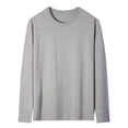 thumbnail image 1 of HUJlwoi Long Sleeve Shirts for Men Cotton Lightheight Loose Tops Thermal Base Layer Underwear Clothes Fall Winter Outfit, 1 of 4