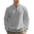 thumbnail image 1 of HUJlwoi Men's Quarter Zip Pullover Casual Mock Neck Long Sleeve Shirts Comfy Trendy Golf Athletic Tops Fall Winter Outfit, 1 of 7
