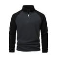 thumbnail image 1 of HUJlwoi Men's Quarter Zip Pullover Color Block Mock Neck Casual Slim Fit Fleece Shirt Warm Long Sleeve Sweatshirt Winter Outfit, 1 of 7
