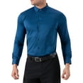 thumbnail image 1 of HUJlwoi Mens Dress Shirts Trendy Striped Long Sleeve Button Down Shirts Stretch Work Tops Formal Business Casual Outfit, 1 of 7