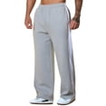 thumbnail image 1 of HUJlwoi Mens Sweatpants Baggy Casual Elastic Waist Wide Leg Side Striped Pants Comfy Athletic Workout Running Trousers with Pockets, 1 of 5