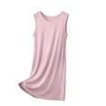 thumbnail image 1 of HUJlwoi Modal Women Nightgown Plus Size Crew Neck Sleep Shirt Simple Sleeveless Tank Top Nightie Comfy Long Chemise Sleepwear, 1 of 4