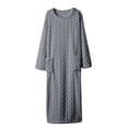 thumbnail image 1 of HUJlwoi Nightgowns for Women Fuzzy Warm Fleece Long Sleeve Bathrobe Cozy Plush Sleepwear with Pockets Thermal Loungewear, 1 of 6