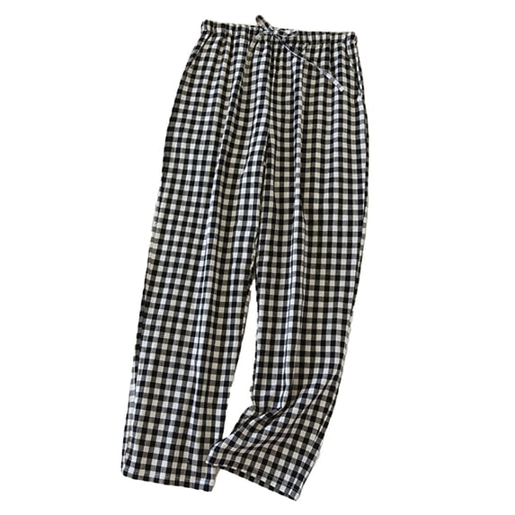 HUJlwoi Pajama Pants Women Lightweight Plaid Loose Wide Leg Pj Bottoms with Pockets Fashion Comfy Sleepwear Casual Trousers