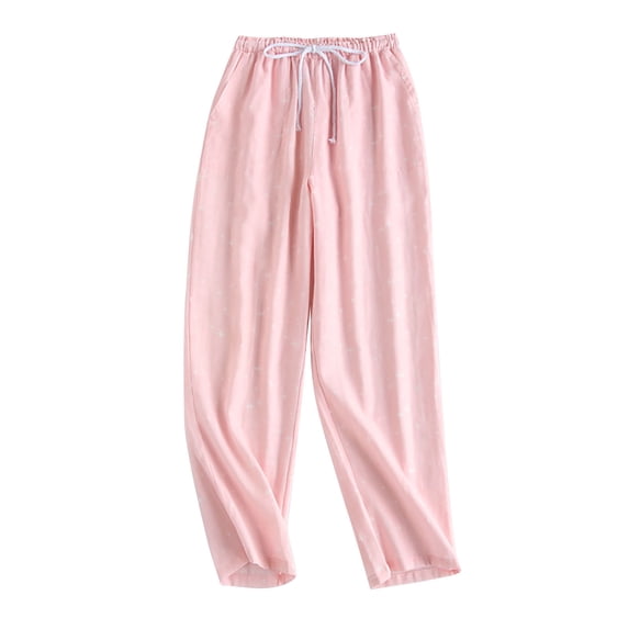 HUJlwoi Pajama Pants Women Lightweight Print Elastic Waist Loose Pj Bottoms with Pockets Casual Comfy Sleepwear M-Xl