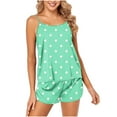 thumbnail image 1 of HUJlwoi Printed Women Lounge Sets Sleeveless Spaghetti Strap Cami 2 Piece Pajama Sets with Shorts Solid Color Basic Summer Sleepwear, 1 of 2