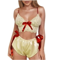 HUJlwoi Satin Lounge Sets 2 Piece Pj Sets Lace Trim Cami Shorts Sleepwear Outfits Crop Sleeveless Lightweight Spring Summer Pajama Sets