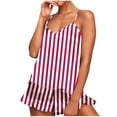 thumbnail image 1 of HUJlwoi Satin Pajama Set for Women Printed Spaghetti Strap Trendy Pjs Nightwear Camisole 2 Piece Cami Shorts loungewear Matching Clothing 2025, 1 of 7