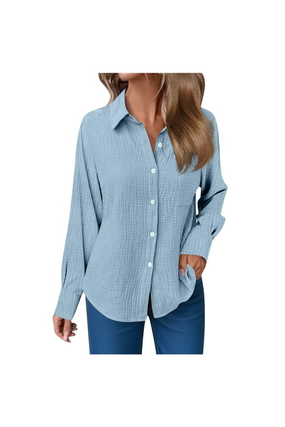 Shackets for Women Loose Trendy Long Sleeve Button down Shirts with Pocket Lapel Fall Fashion Outfits Clothes