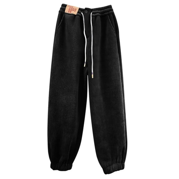 HUJlwoi Sleep Pants for Women Thermal Cozy Fleece Lined Pajama Pants Warm Winter Cinch Bottom Loungewear with Pockets