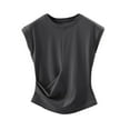 thumbnail image 1 of HUJlwoi Sleep T Shirts for Women Boat Neck Slim Fit Loungewear Modal Comfy Causal Cap Sleeve Solid Color Pajama Tops, 1 of 5