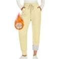 thumbnail image 1 of HUJlwoi Sweatpants Women Fleece Lined Drawstring Elastic High Waist Pants with Pockets Baggy Soft Straight Leg Trousers, 1 of 5