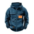 thumbnail image 1 of HUJlwoi Sweatshirt for Men Long Sleeve Full Zip Up Coats Casual Workout Athletic Hooded Tops Outerwear with Pocket M-XXXL, 1 of 3
