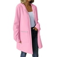 thumbnail image 1 of HUJlwoi Sweatshirts for Women Casual Long Sleeve Hooded Front Split Tops Basic Fall Fashion Jacket with Pocket Comfy Hoodies, 1 of 7