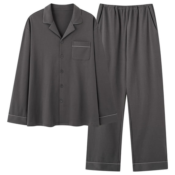 HUJlwoi Two Piece Plus Size Pajama Set for Women Long Sleeve Button down Sleep Shirt and Pants Pjs Set Soft Lounge Sets Sleepwear