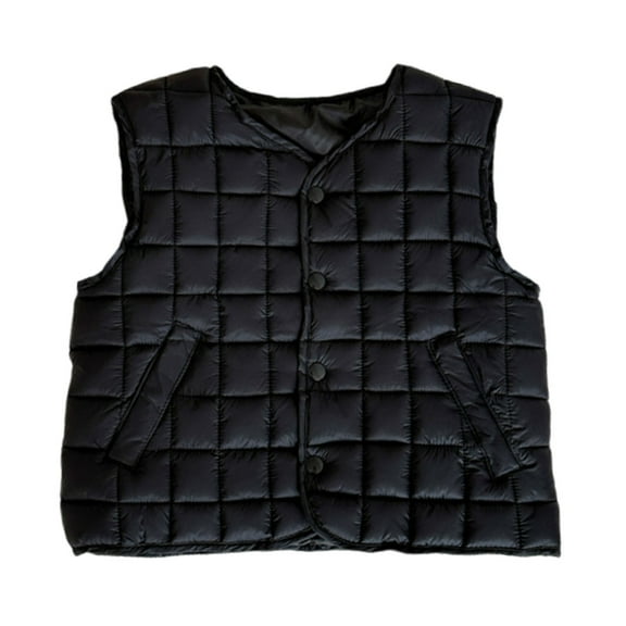 HUJlwoi Unisex Baby Soft Vest Lightweight Sleeveless Quilted Jacket Button Down Coat with Pockets Infant Toddler Outerwear 2-13 Y