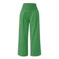 thumbnail image 1 of HUJlwoi Wide Leg Pants Woman Cotton Linen Fold over Waist Loose Flowy Trousers with Pockets Comfortable Trendy Pants, 1 of 5