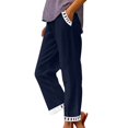 thumbnail image 1 of HUJlwoi Wide Leg Pants Woman Elastic Waist Loose Stretchy Trousers with Pockets Casual Fashion Pants for Beach Vacation, 1 of 6