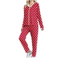 thumbnail image 1 of HUJlwoi Women's 2 Piece Outfits Polka Dot Long Sleeve Hoodies with Long Pants Set Sweatsuit Fall Fashion Matching Set, 1 of 5