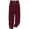 thumbnail image 1 of HUJlwoi Women's Fuzzy Fleece Pajama Pants Warm Cozy Elastic Waist Cinch Bottom Pj Bottoms Shaggy Winter Sleepwear with Pocket, 1 of 4