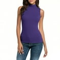 thumbnail image 1 of HUJlwoi Women's Mock Turtleneck Sleeveless Tank Tops Slim Fit Stretchy Base Layer Tee Shirts Corset Trendy Basic Outfit, 1 of 7