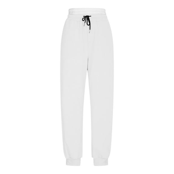 HUJlwoi Women's Pants Lightweight Casual Drawstring Elastic Waist Loose Cinch Bottom Pants Comfortable Trousers with Pockets