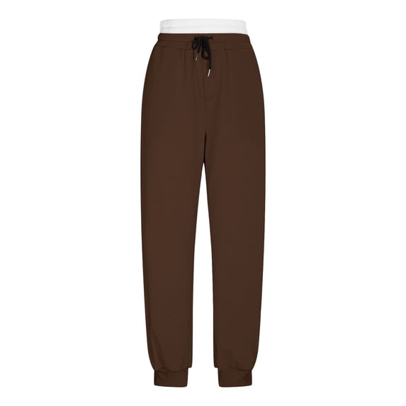 HUJlwoi Women's Pants Lightweight Casual Drawstring Elastic Waist Loose Cinch Bottom Pants Comfortable Trousers with Pockets