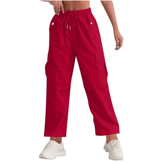 HUJlwoi Womens Cargo Sweatpants Lightweight Baggy Wide Leg Trousers with Pockets for Outdoor Athletic Loose Trendy Pants