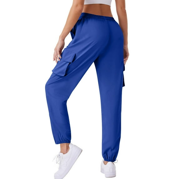 HUJlwoi Womens Cargo Sweatpants Lightweight Quick Dry Cinch Bottom Stretchy Trousers for Outdoor Hiking Pockets Pants