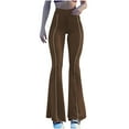 thumbnail image 1 of HUJlwoi Womens Flare Leggings Lightweight High Waist Fitted Bell Bottom Yoga Pants Casual Fashion Tights Bootcut Trousers, 1 of 4